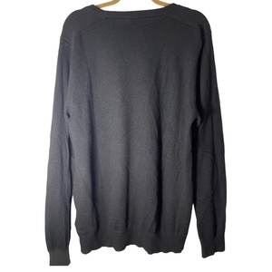 J.Crew Navy Blue Crewneck Merino‎ Wool Sweater with Elbow Patches